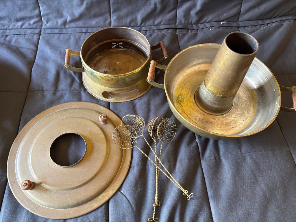 Vintage Chinese Koperen Fondue Set - Hot Pot, Ophalen