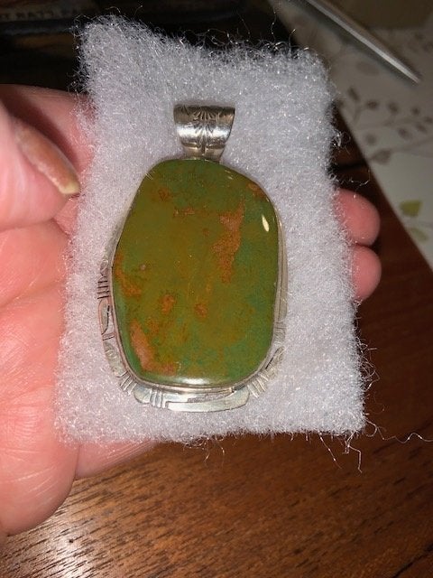 Zilveren hanger met apart groen Clear Springs Turquoise, Ophalen of Verzenden, Nieuw, Groen, Zilver
