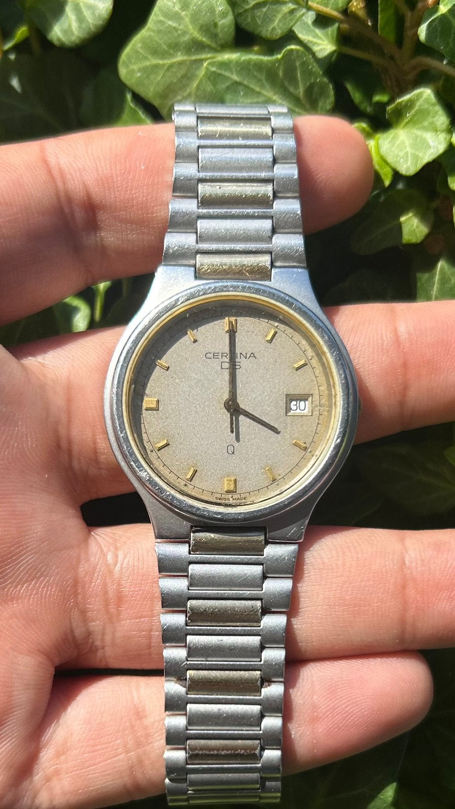 Vintage Certina DS Quartz Two-Tone–Swiss Made–Originele band, Ophalen of Verzenden, Staal, Overige merken, 1960 of later
