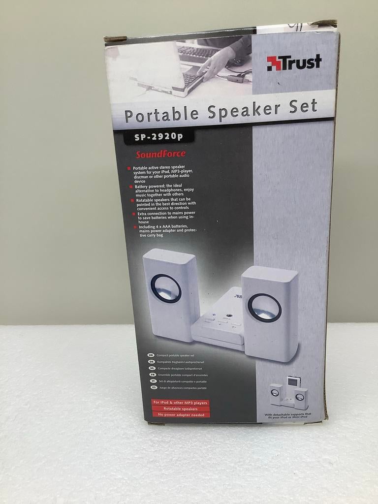 Trust Portable Speaker Set SP-2920P - Wit, Ophalen of Verzenden, Zo goed als nieuw, Audiokanaal 2