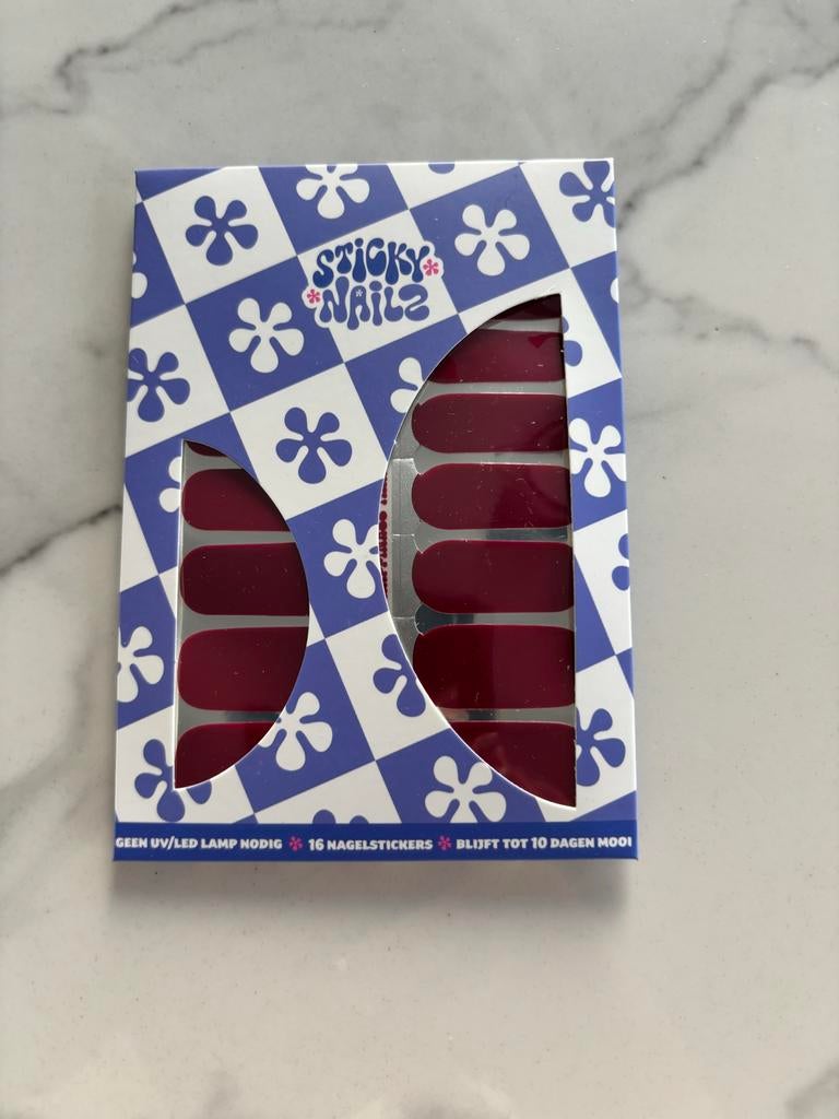 Sticky Nailz Nagelstickers - Bordeauxrood, Overige kleuren, Verzenden, Nieuw, Handen en Nagels