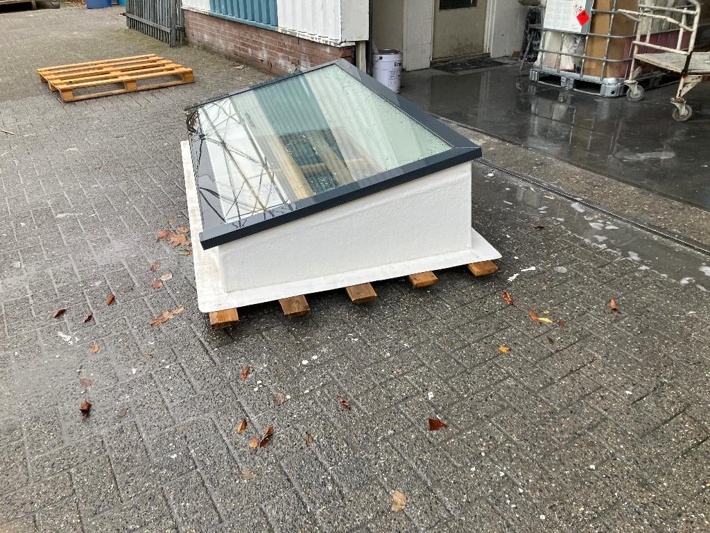 lichtstraat glas HR++ vlakke lichtkoepel, Doe-het-zelf en Verbouw, Gevelraam of Ruit, Verzenden, Nieuw, 160 cm of meer