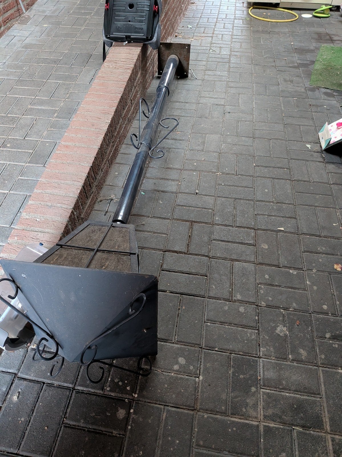Vintage buitenlamp/lantaarnpaal, Gebruikt, Antiek, Ophalen, Metaal