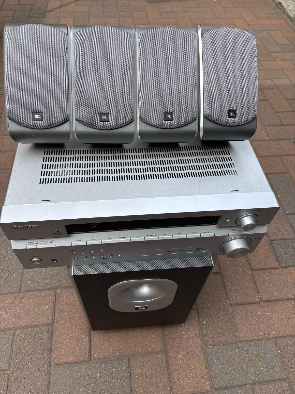 JBL speakers met Pioneer versterker en subwoofer, Overige systemen, 70 watt of meer, Zo goed als nieuw, Overige spelers
