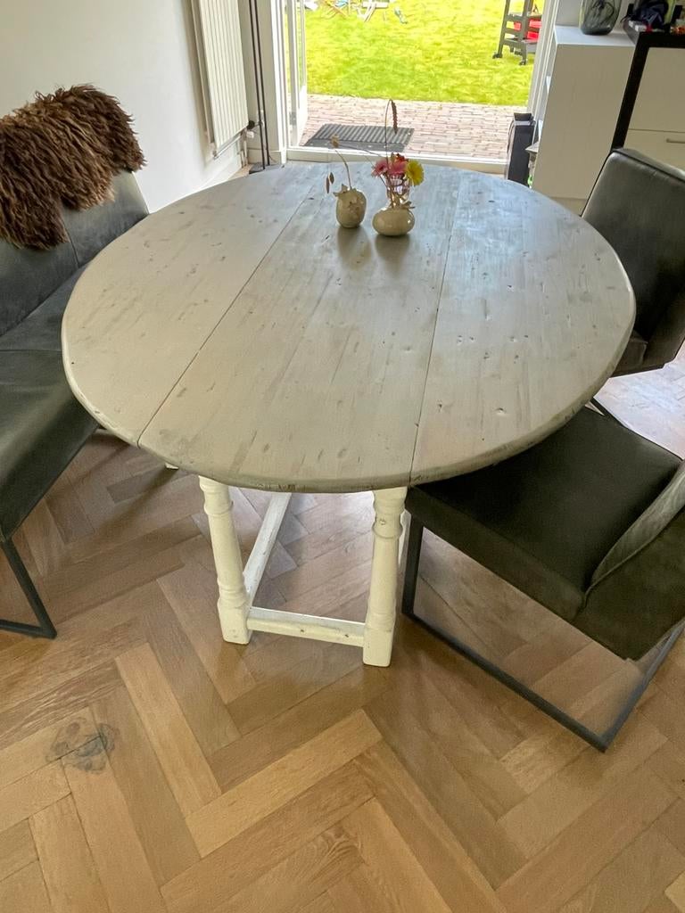 Mooie en super handige in 2 delen inklapbare houten eettafel, Huis en Inrichting, Tafels | Eettafels, Ophalen, Gebruikt, 100 tot 150 cm