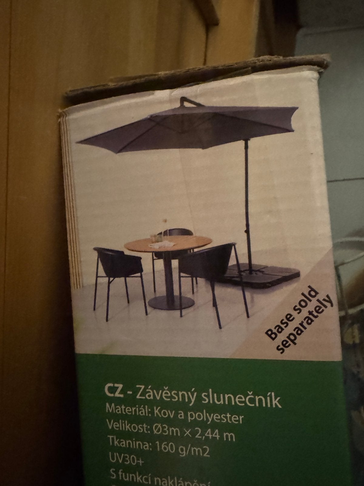 Zweefparasol Ø3m met kantelfunctie en 4 standen, Ophalen, Kantelbaar, Nieuw, 2 tot 3 meter