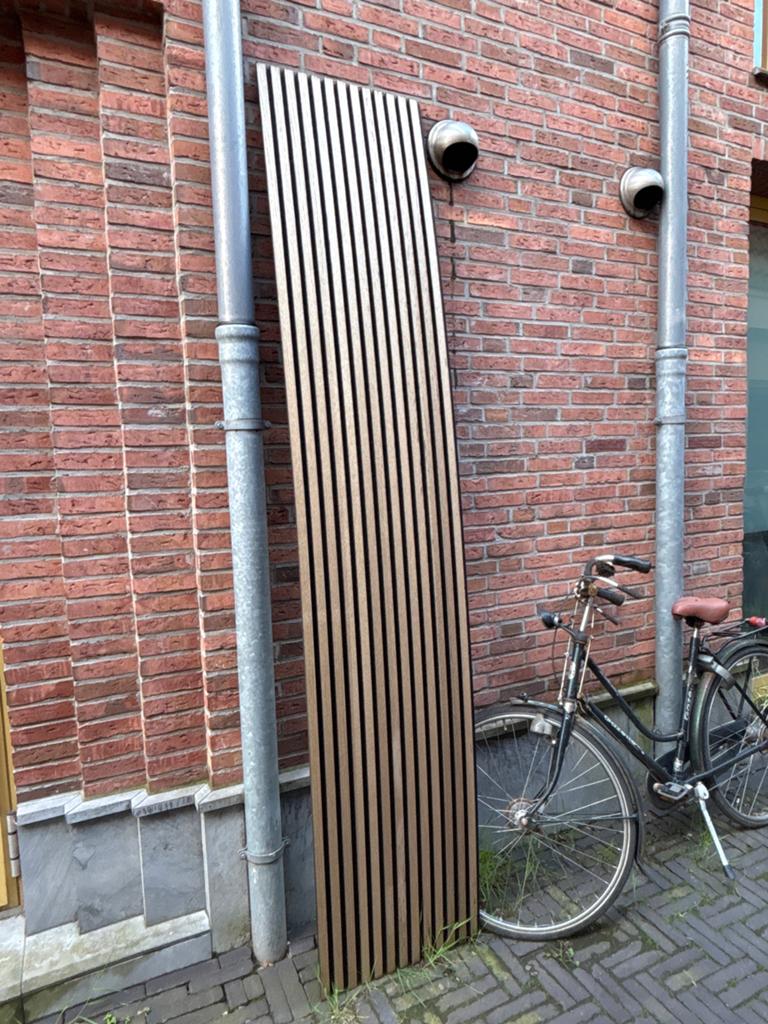 Gratis houten akoestisch wandpaneel - binnenstad Groningen, Gebruikt, Hout, Wandbord of Wandpaneel, Ophalen