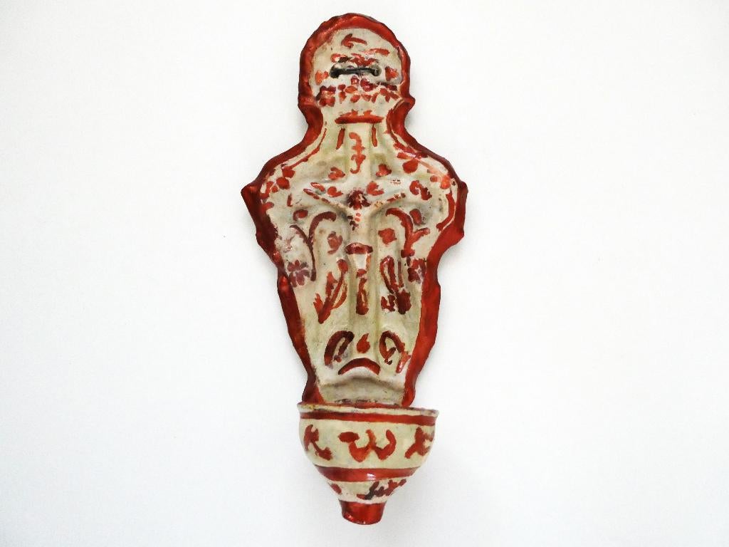 Spaans Manises wijwaterbakje ca. 1700 - 1750 lusterglazuur, Antiek en Kunst, Antiek | Religie, Ophalen of Verzenden