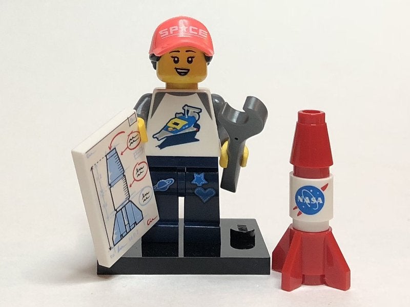 Lego Minifiguur Ruimtevaart fan met Raket - CMF serie 20, Lego, Nieuw, Ophalen of Verzenden, Minifiguur