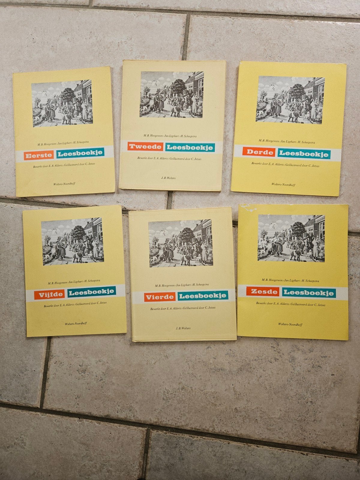 Complete set leesboekjes: Eerste t/m Zesde Leesboekje, Gelezen, Ophalen of Verzenden, M.R. Hoogeven-Jan Ligthart-H. Scheepstra