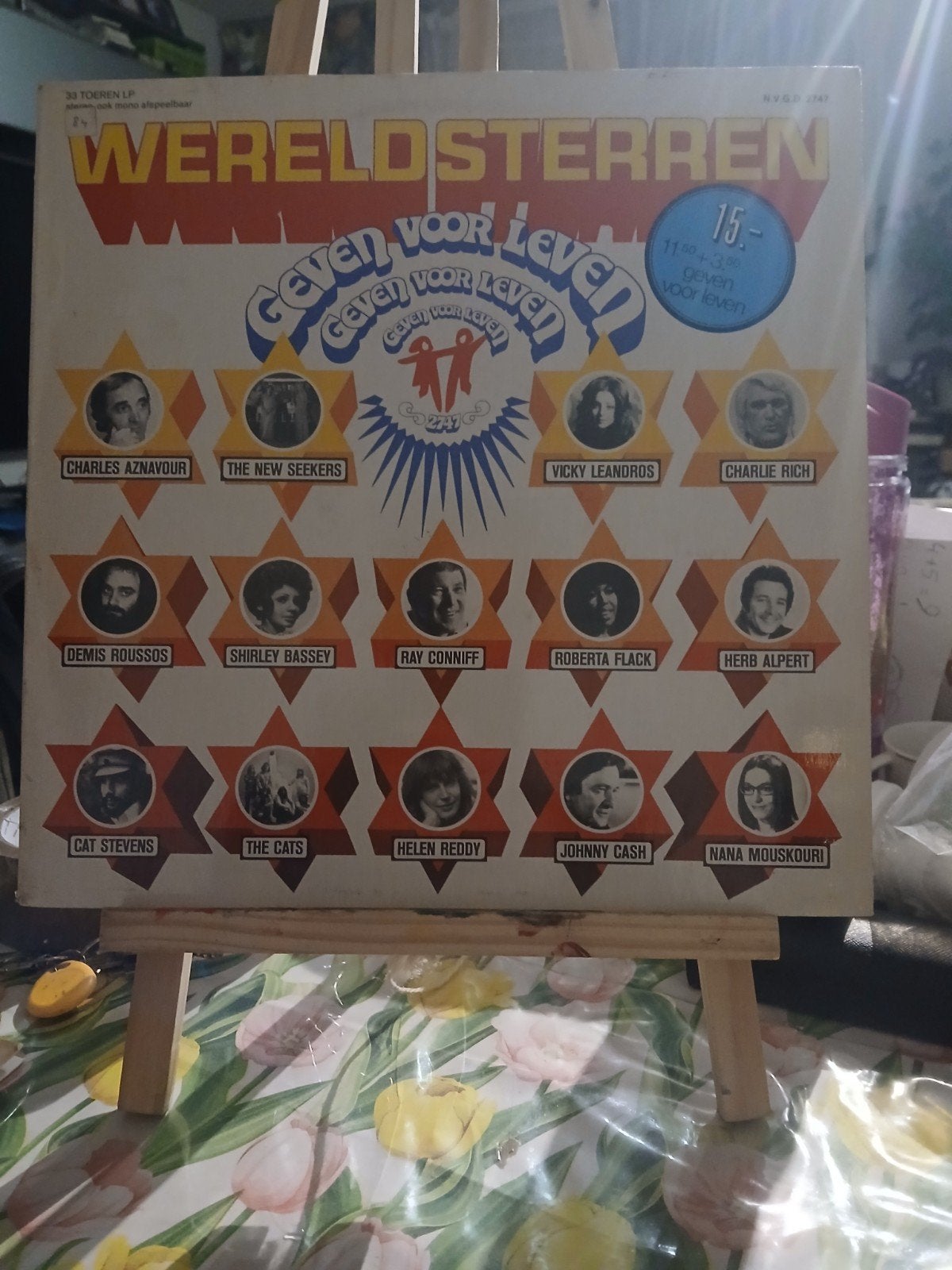 Wereldsterren - Geven voor Leven LP (Pop, Folk, Rock), Cd's en Dvd's, Ophalen of Verzenden, Gebruikt, 12 inch, LP