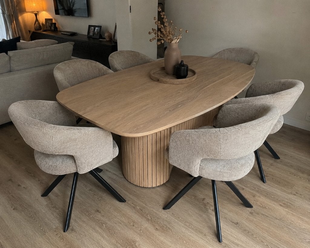 Eetkamerstoelen Set Draaibaar Taupe | 6 Nieuwe Stoelen Sale, Ophalen of Verzenden, Nieuw, Overige kleuren, Vijf, Zes of meer stoelen