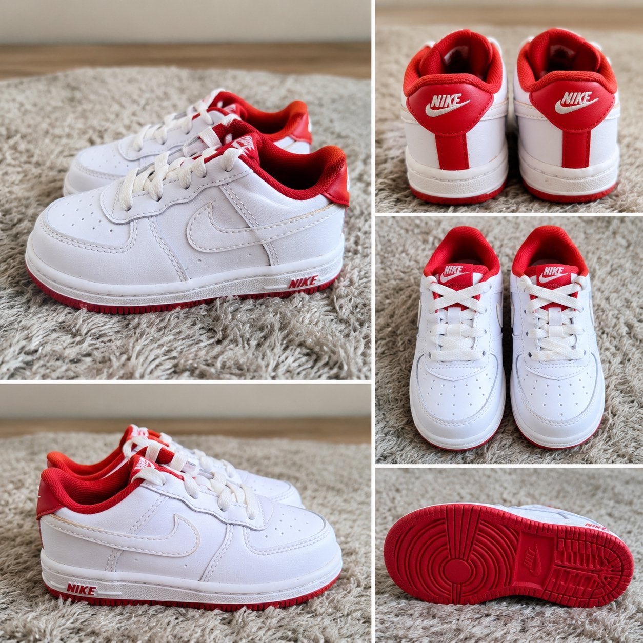 Nike Air Force 1 Low - Wit/Rood babyschoentjes, Ophalen of Verzenden, Nieuw, Jongetje of Meisje, Schoentjes