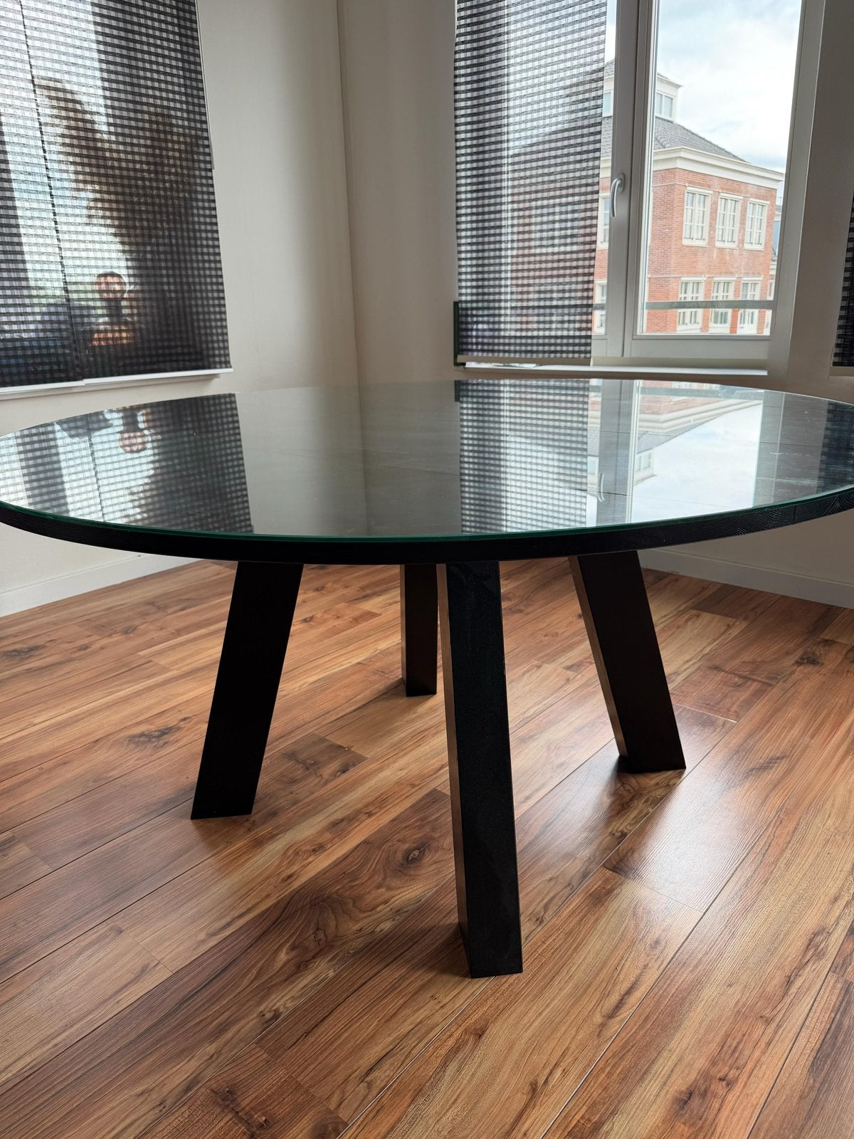 Ronde eettafel, Huis en Inrichting, Tafels | Eettafels, 100 tot 150 cm, Ophalen of Verzenden, Zo goed als nieuw, Eikenhout