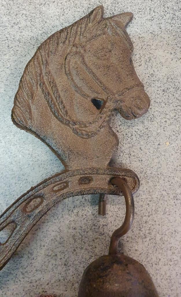 DEURBEL / PAARDENHOOFD / PAARD / GIETIJZER, Huis en tuin decoratie Marie, Nieuw, Info@huisentuindecoratiemarie.nl, Peize
