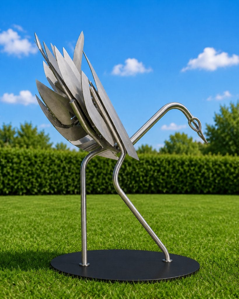 KRAANVOGEL / RVS / AANBIEDING / modern / abstract, Ophalen, Nieuw, Peize, Info@huisentuindecoratiemarie.nl