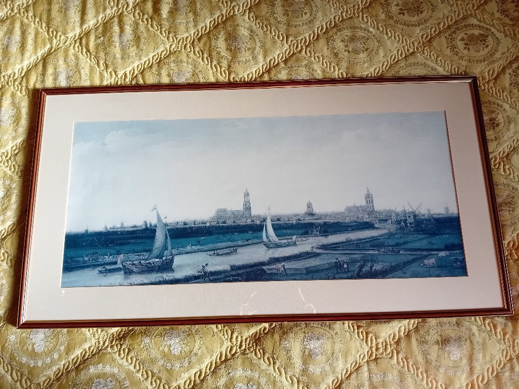 Gezicht op Delft, Ophalen, Klassiek, Achter glas, Stads- / dorpsgezicht