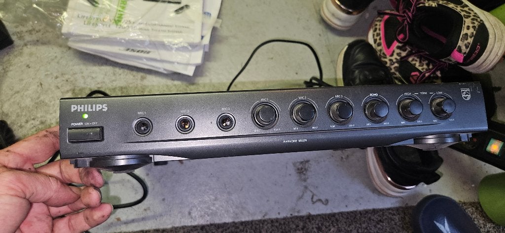 Philips Karaoke Mixer 3 X Mic ingang 22ER9060/00 met Echo, Ophalen of Verzenden, Gebruikt, Mixer