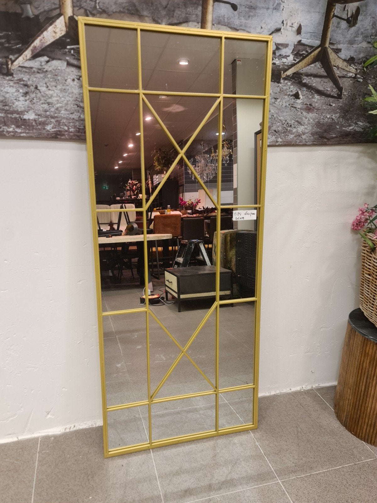 Nieuwe spiegel glam 165x70cm messing hotel chique €150, Ophalen, ., Nieuw, .