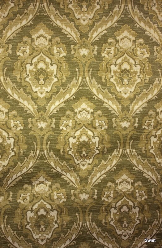 9878 barok vintage behang in groen en beige met goud swiet, Ophalen of Verzenden, Beige