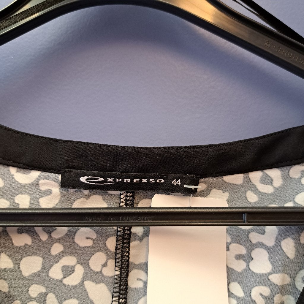 Expresso travelstof top zwart wit druk printje mt 44 45816, Expresso, ., Zwart, Maat 42/44 (L)