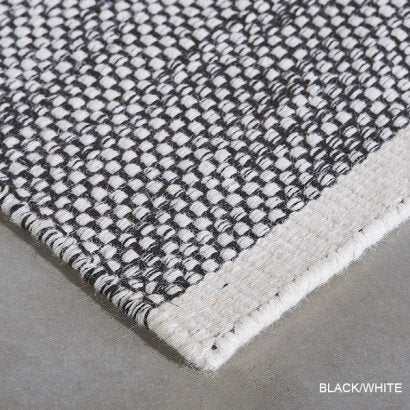 Nieuw Vloerkleed tapijt carpet wol wit zwart 140x200, 100 tot 150 cm, Wilms, Ophalen of Verzenden, Grijs