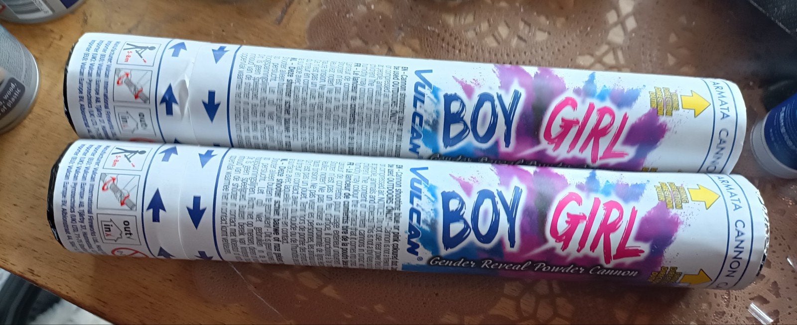 Gender Reveal Poeder Kanonnen - Jongen & Meisje, Ophalen of Verzenden, Nieuw, Feestartikel, Geboorte of Huwelijk