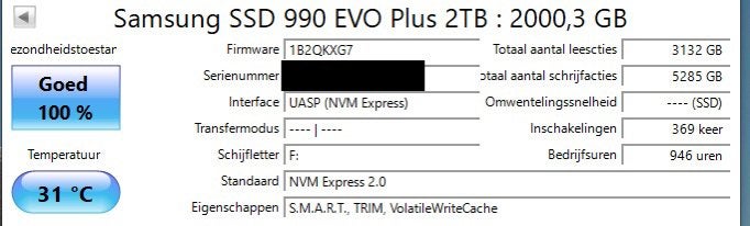 Samsung SSD 990 EVO Plus 2TB, Computers en Software, Intern, 2TB, SSD, Ophalen of Verzenden
