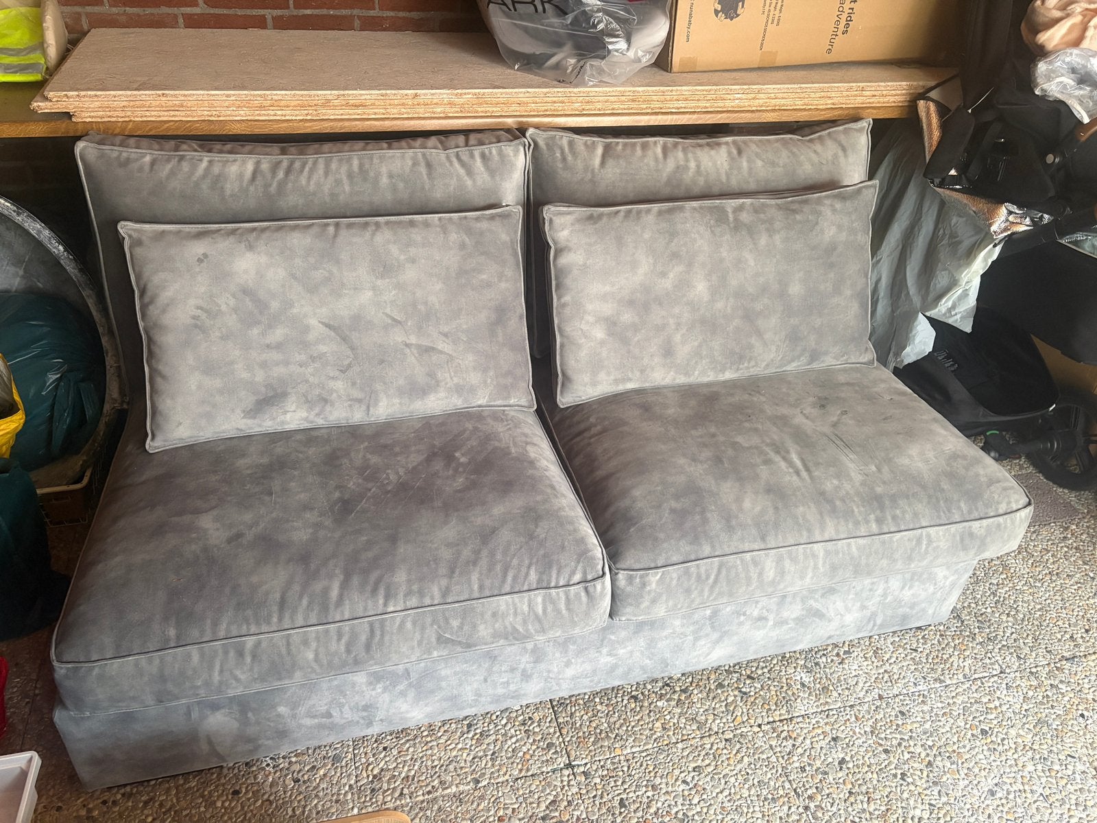 ZGAN Groene velvet 2 zitter bank, 150 tot 200 cm, Tweepersoons, 75 tot 100 cm, Ophalen of Verzenden