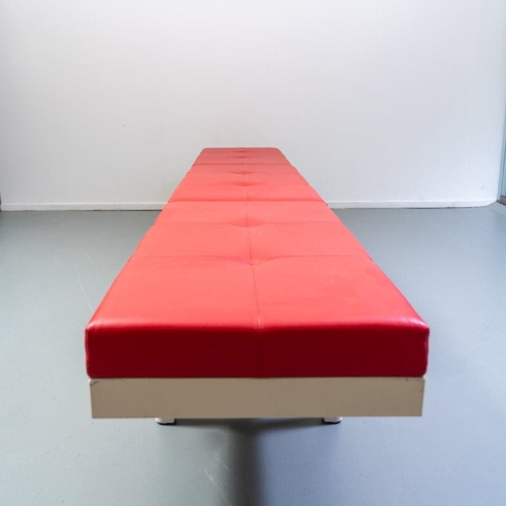 Vitra Bench Level 34 Bank Rood Leer - Wit, Niet ingevuld, Zo goed als nieuw, Niet ingevuld, Niet ingevuld