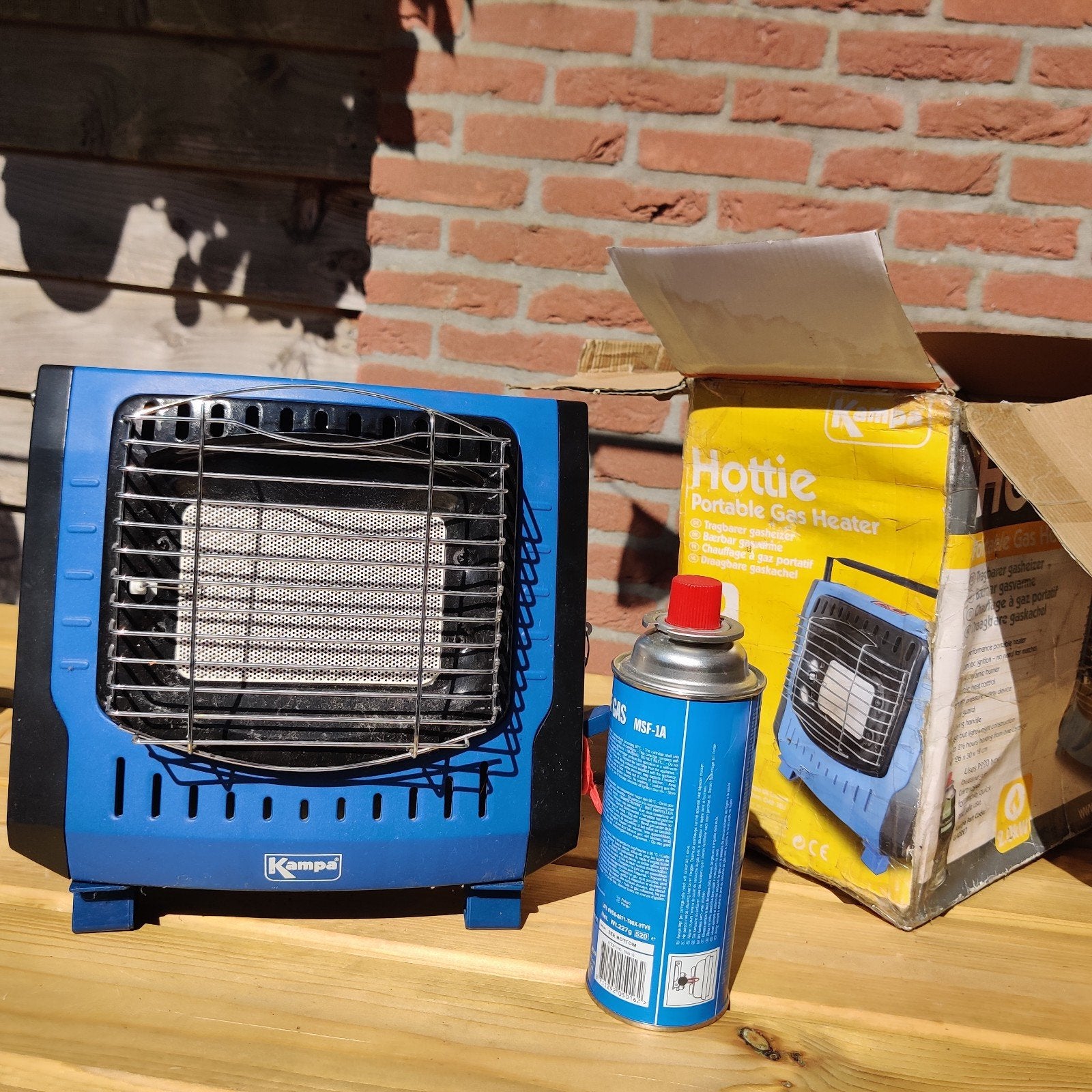 Draagbare gaskachel - Ideaal voor camping of terras, Huis en Inrichting, Kachels, Gebruikt, Gas, Ophalen of Verzenden, Vrijstaand