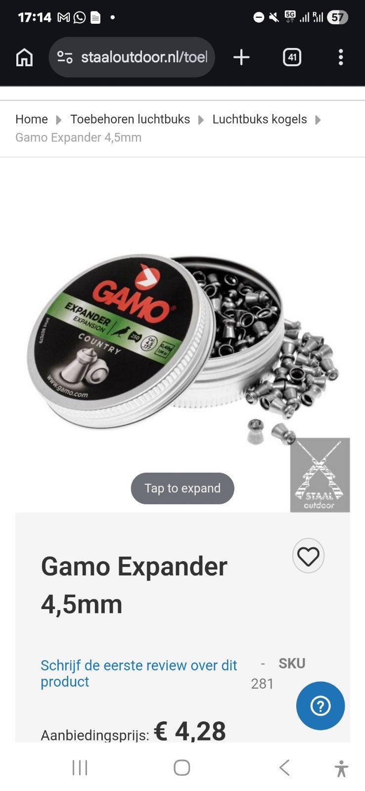 luchtbuks met pellets tekoop!, Ophalen