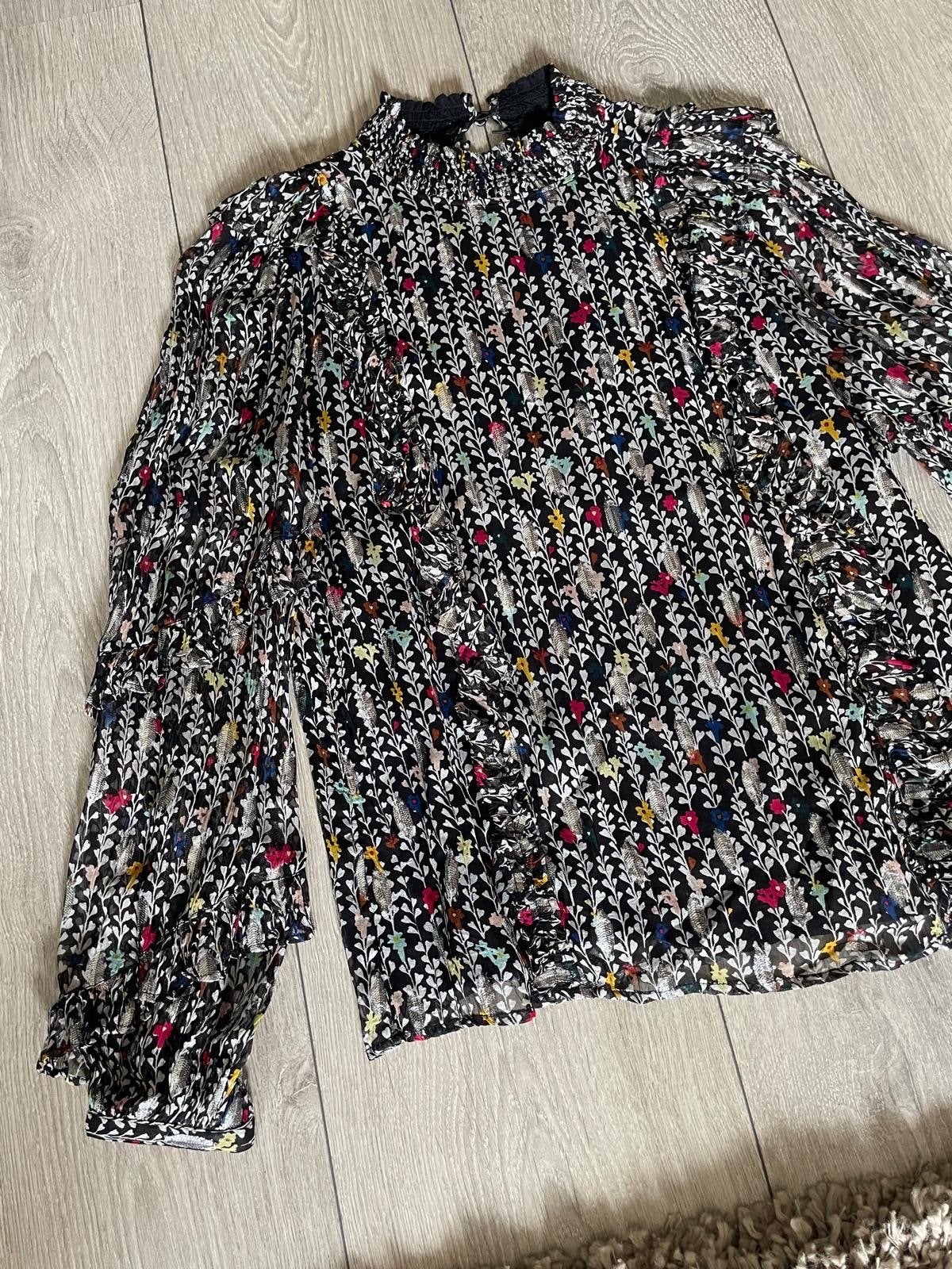 Fabienne Chapot Damesblouse - Zwart met bloemenprint, Kleding | Dames, Blouses en Tunieken, Ophalen of Verzenden, Zo goed als nieuw