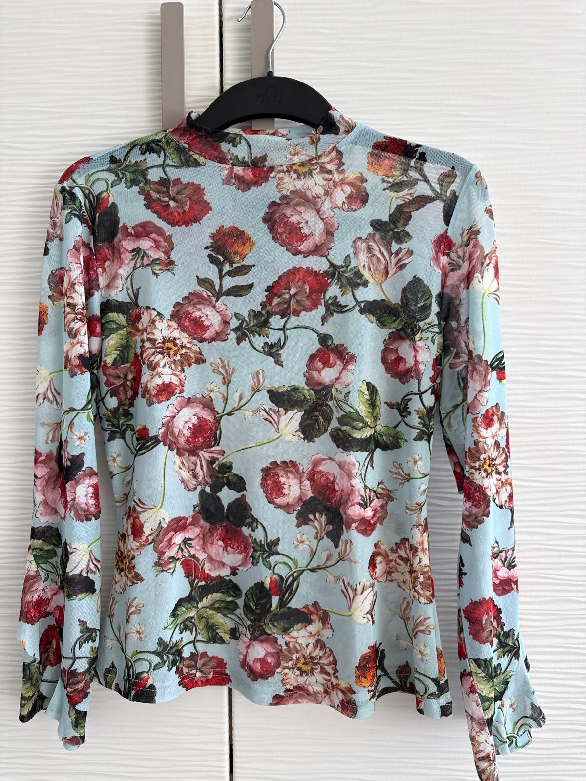 NA-KD Halftransparant shirt met bloemenprint en franje, Ophalen of Verzenden, Zo goed als nieuw, Maat 36 (S), Meerkleurig