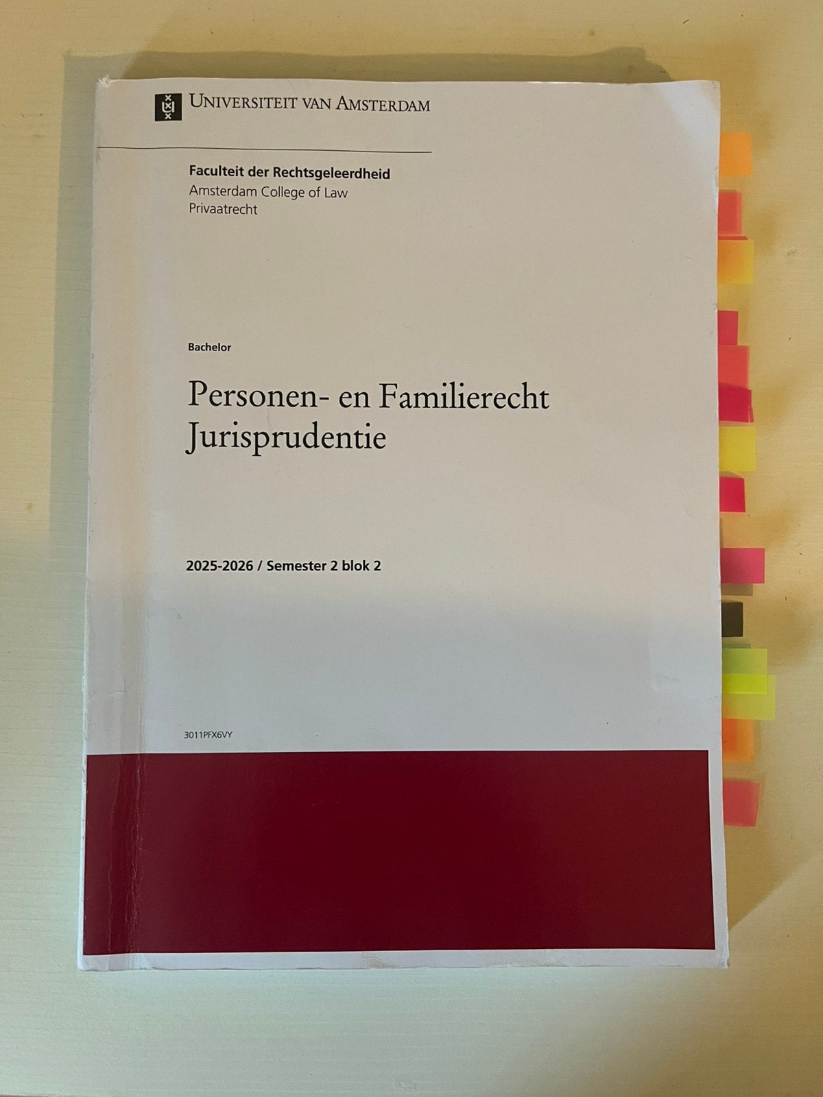 UvA Reader Personen- en Familierecht Jurisprudentie, Ophalen of Verzenden, Alpha, Gelezen, WO