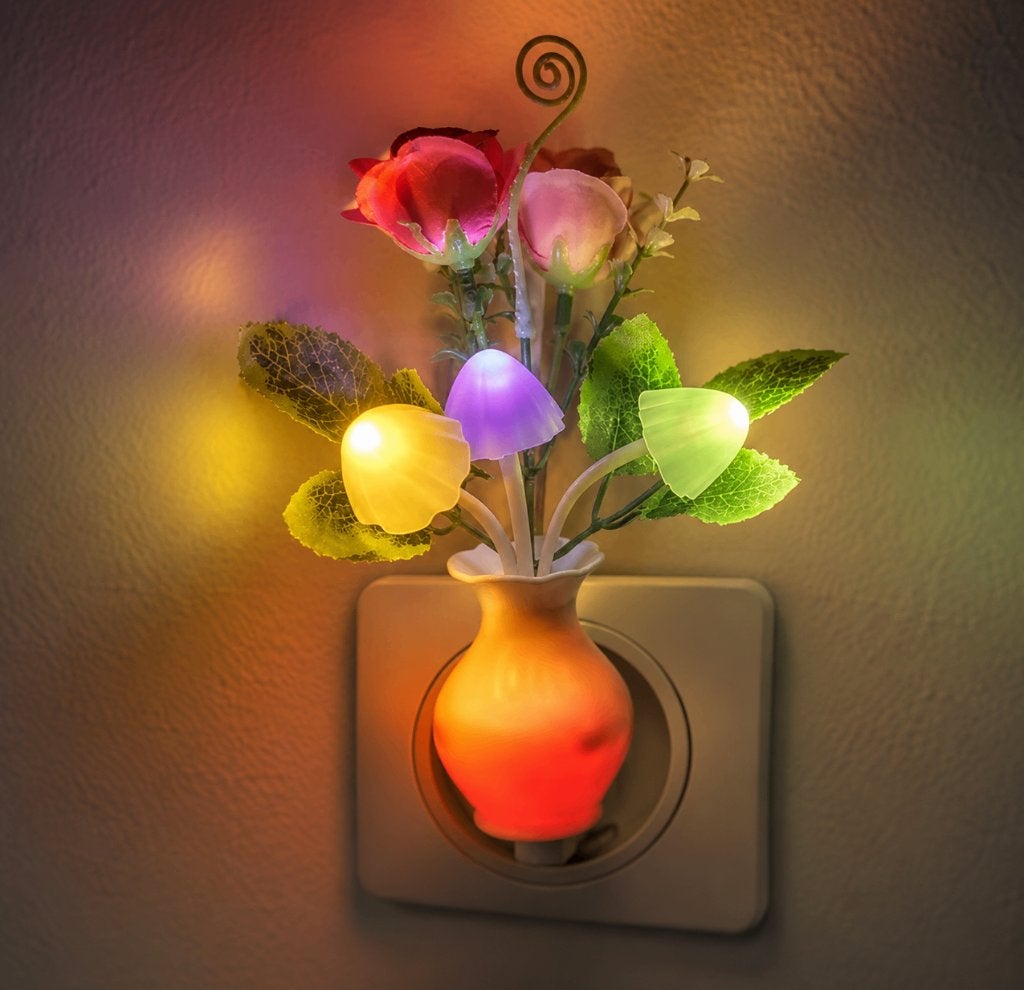 nachtlampje led paddenstoel bloem, Verzenden, Nieuw, Lamp
