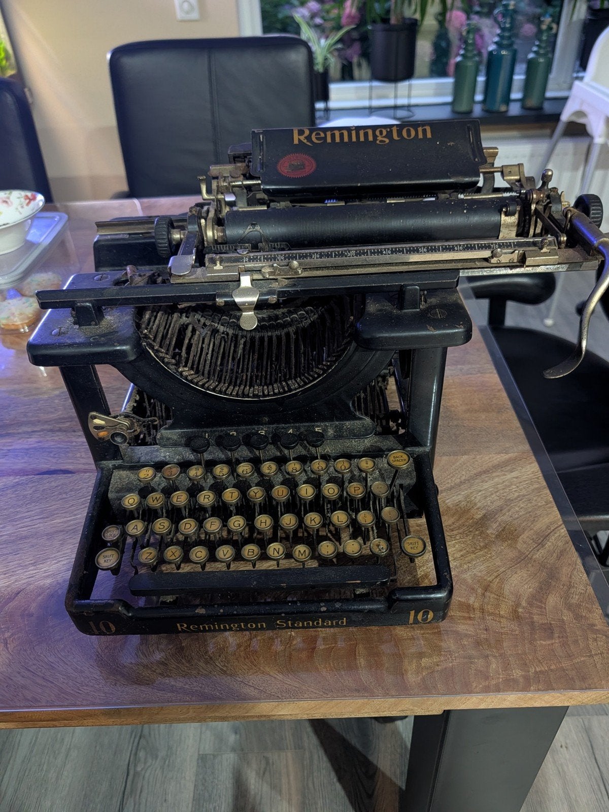 oude Remington typemachine, Ophalen, Gebruikt