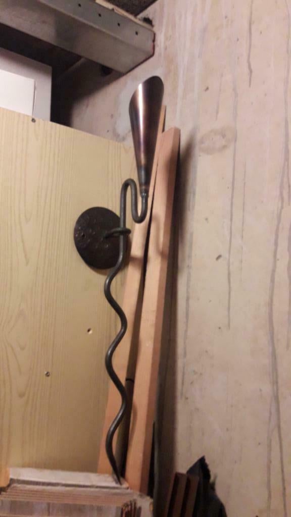 lange muur kandelaars zeer apart, Huis en Inrichting, Woonaccessoires | Kandelaars en Kaarsen, Ophalen, Overige materialen, Zo goed als nieuw