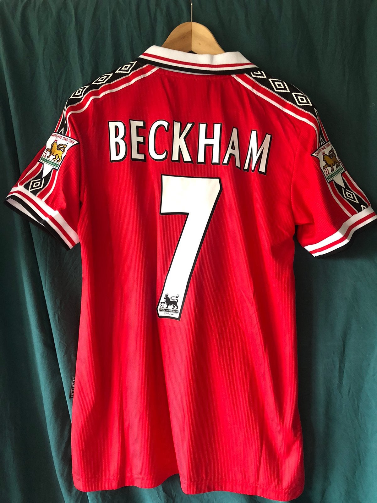 Beckham Manchester United retro voetbalshirt maat M, Ophalen of Verzenden, Zo goed als nieuw, Shirt