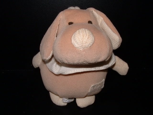 TIAMO HOND MUZIEKDOOS VELOURS BEIGE MET WITTE, Verzenden, Nieuw, Overige typen