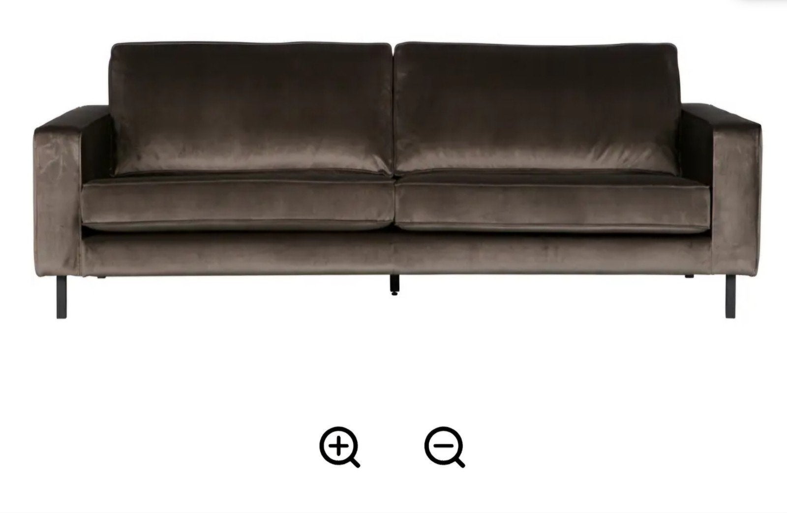 Woood Bank Robin 3-zits fluweel warmgroen, Ophalen, Driepersoons, 75 tot 100 cm, Zo goed als nieuw