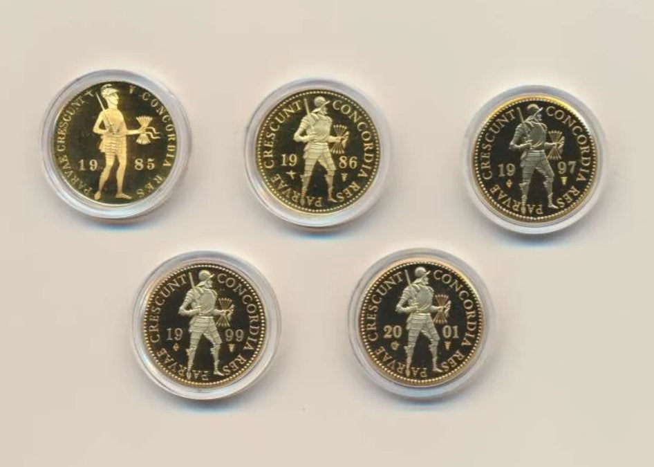 5x Nederland Gouden Dukaat (Willekeurige jaren), Ophalen of Verzenden, Goud