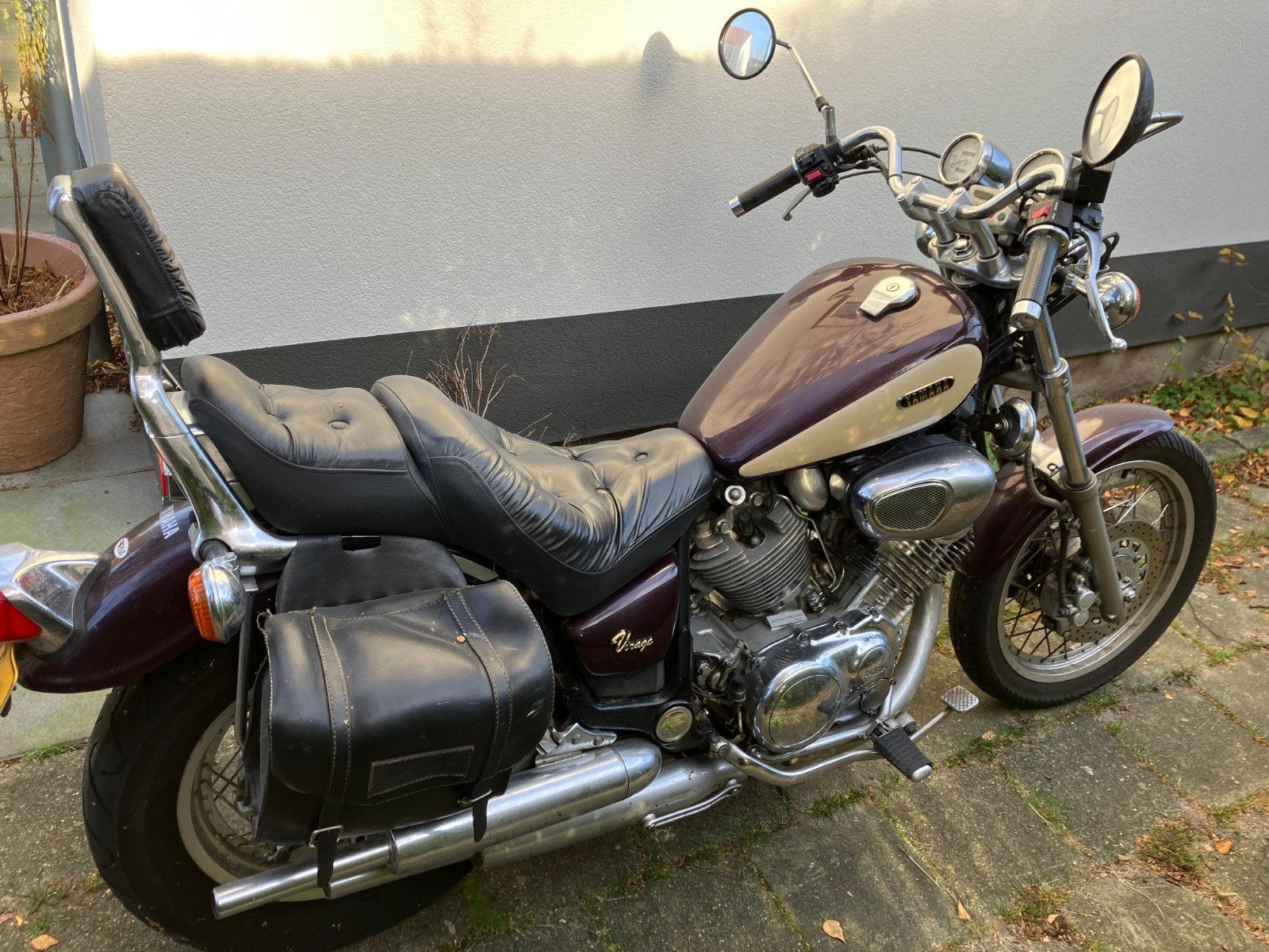 Yamaha Virago 1988, paars-wit, Motoren, Motoren | Yamaha, 750 cc, Cardan-aandrijving, 2 cilinders, Chopper