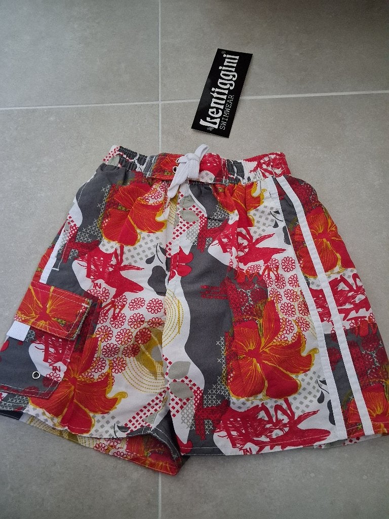 Nieuw! Rood grijze zwembroek Lentiggini maat 98, Lentiggini, Ophalen of Verzenden, Jongen, Nieuw