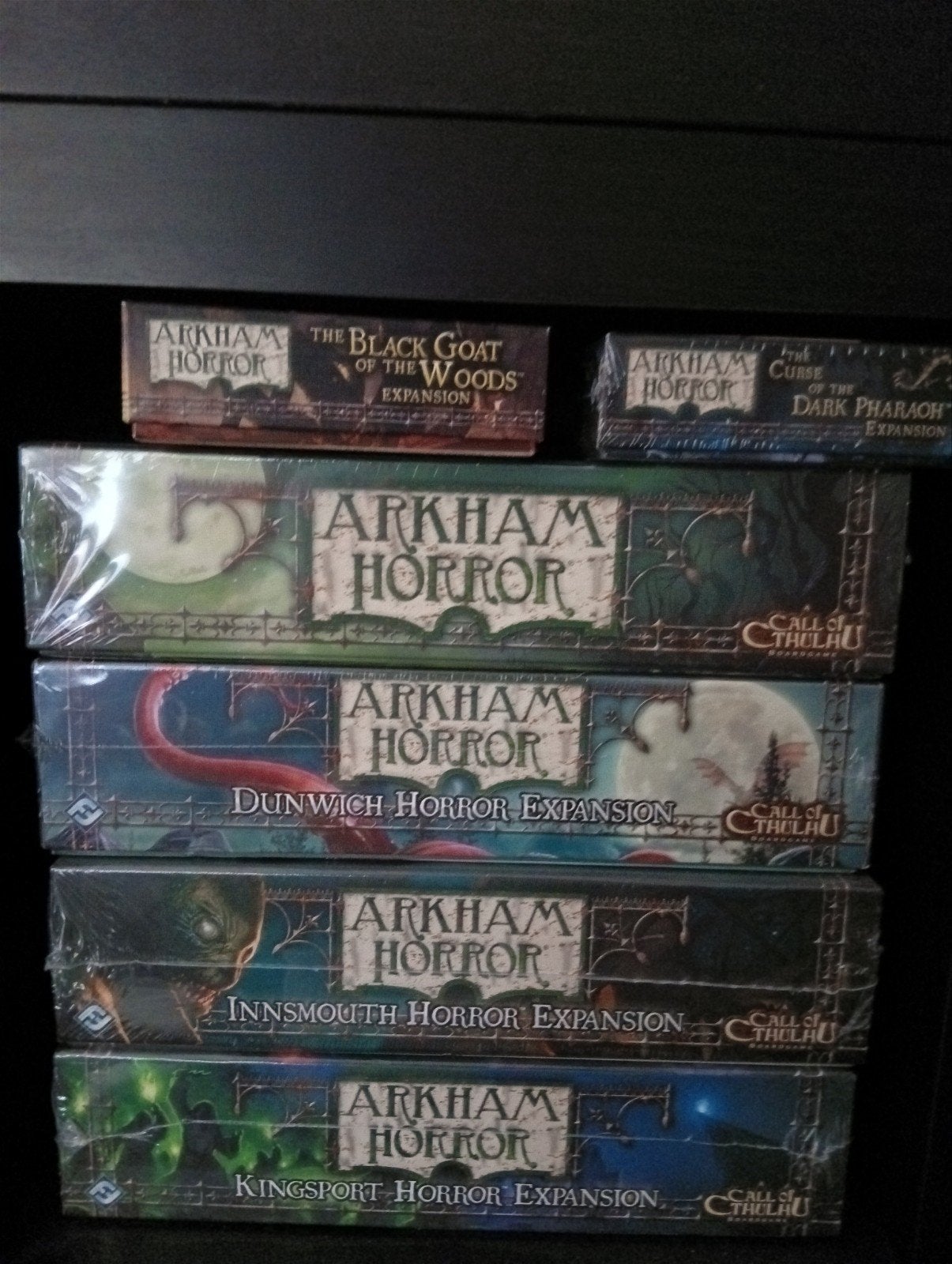 Arkham Horror 2e editie -Complete set met 5 expansies (seale, Vijf spelers of meer, Ophalen of Verzenden, Zo goed als nieuw, Fantasy Flight Games