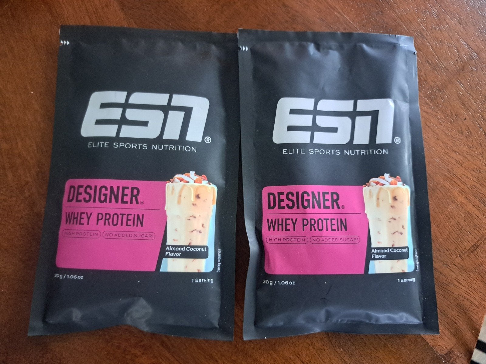 ESN Designer Whey Protein Almond Coconut (2x 30g), Sport en Fitness, Gezondheidsproducten en Wellness, Ophalen of Verzenden, Nieuw