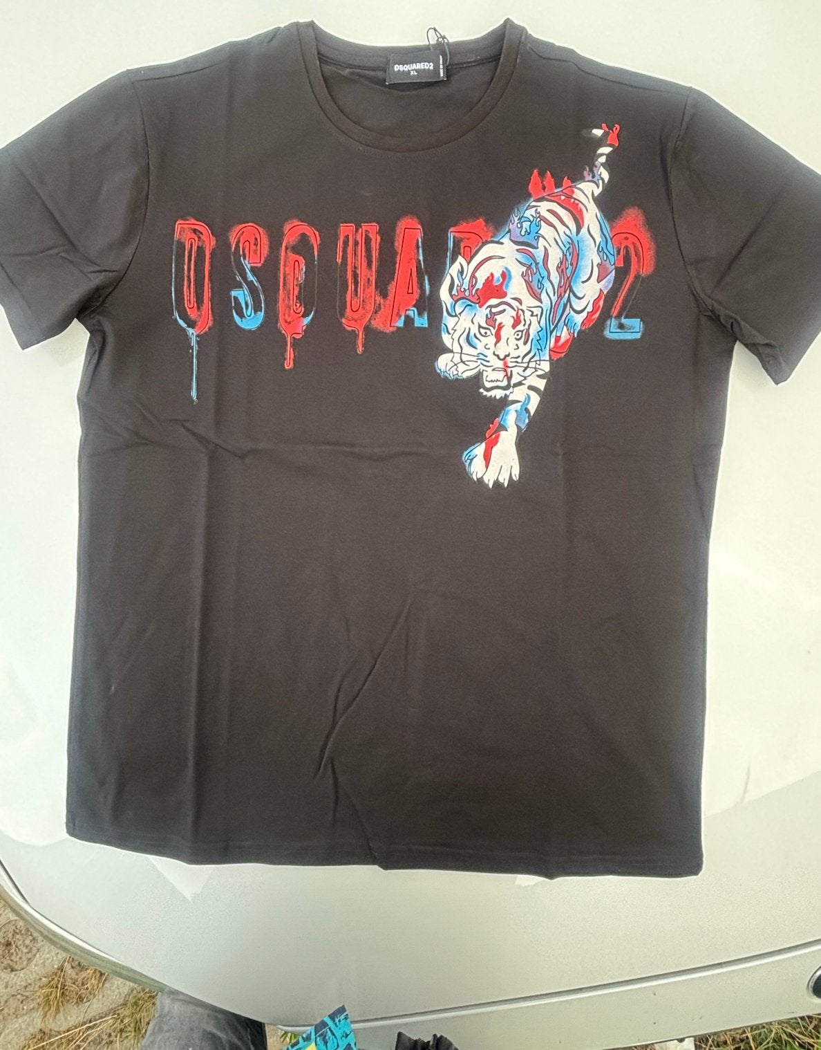 Dsquared2 T-shirt met tijgerprint - Zwart, Ophalen of Verzenden, Nieuw, Maat 48/50 (M), Zwart