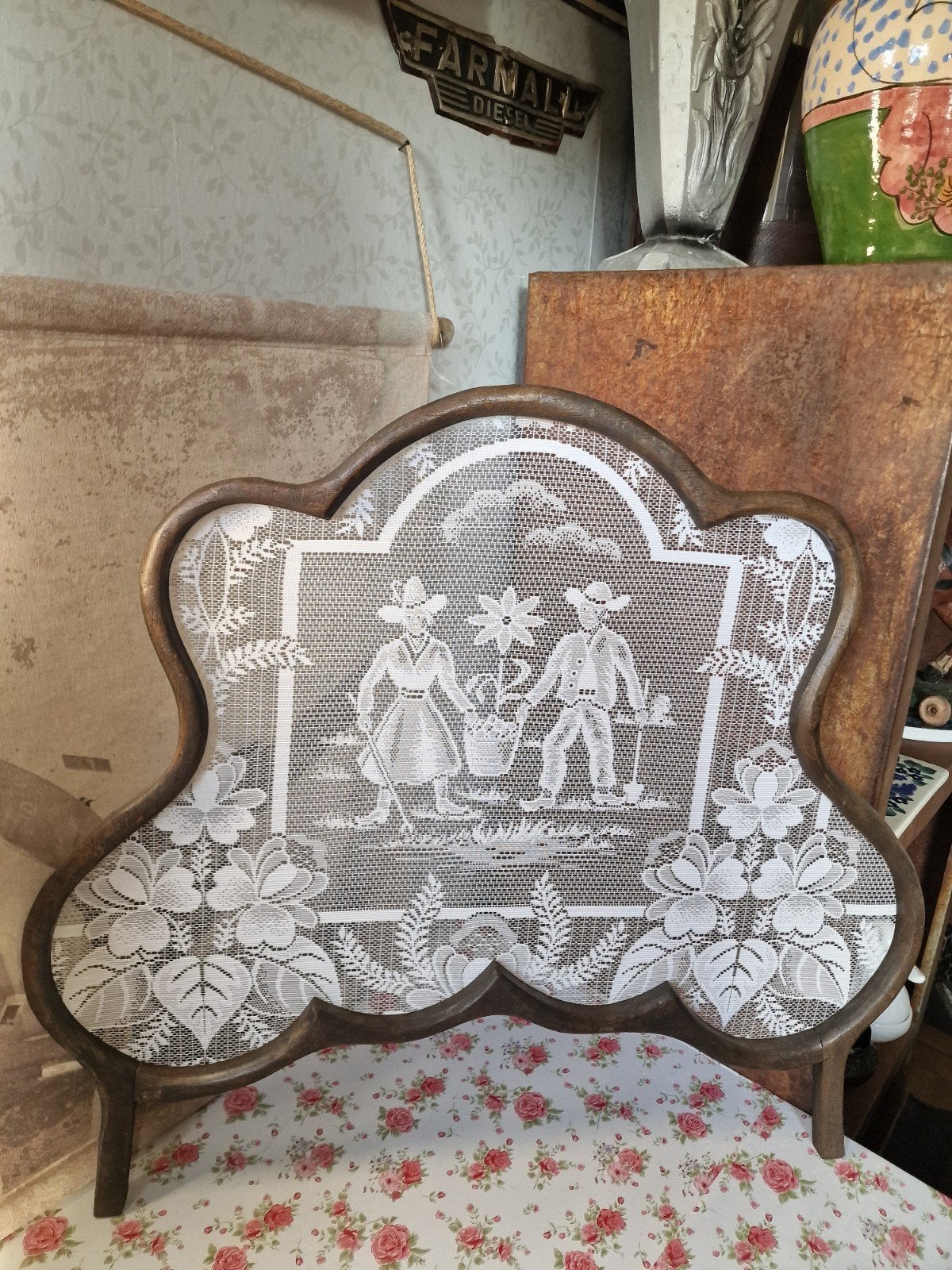antiek houten raamhor nr13 boer en boerin, Ophalen of Verzenden