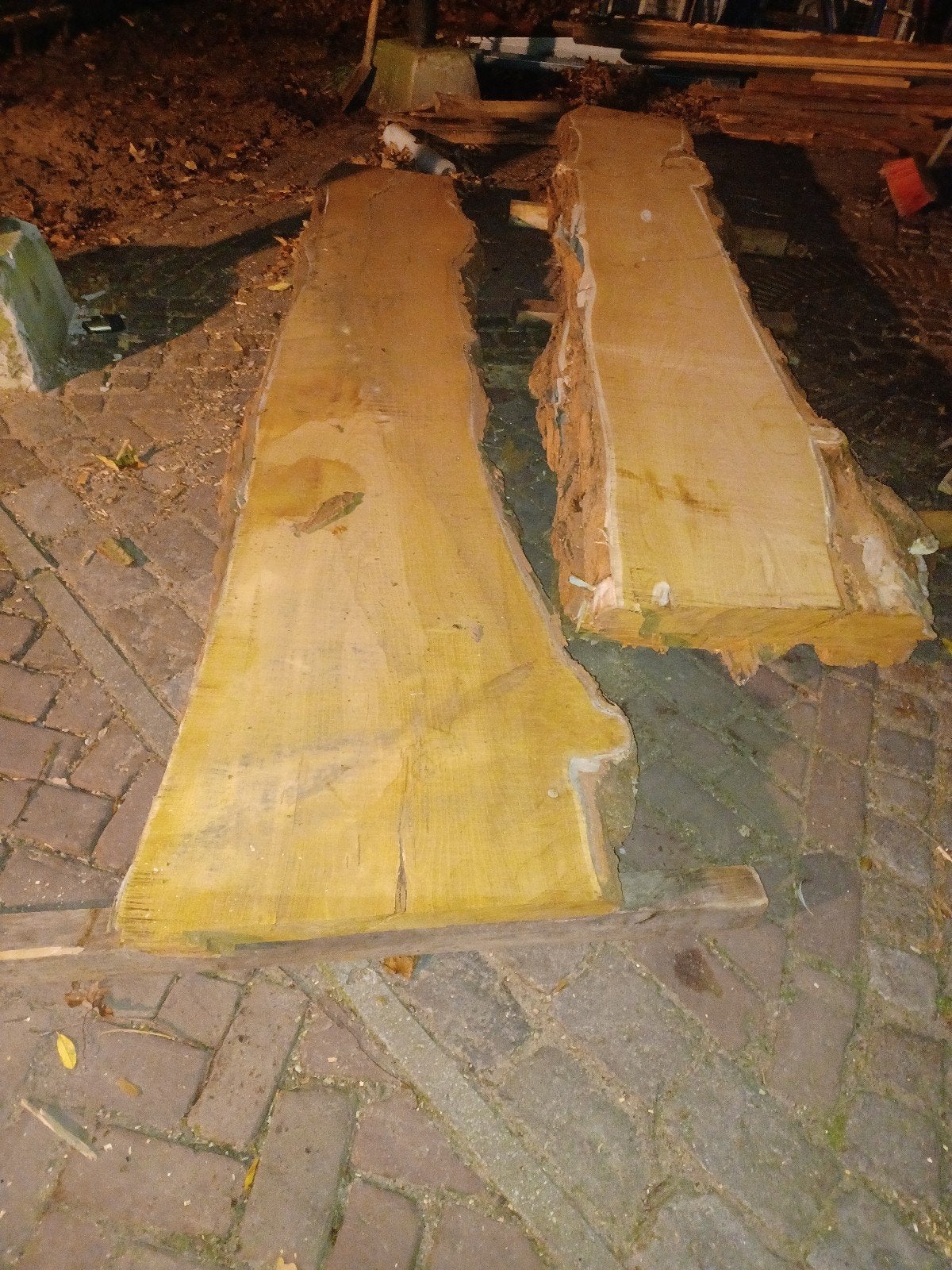 Eiken boomstamschaal - 250x60x6 cm, Doe-het-zelf en Verbouw, Ophalen of Verzenden