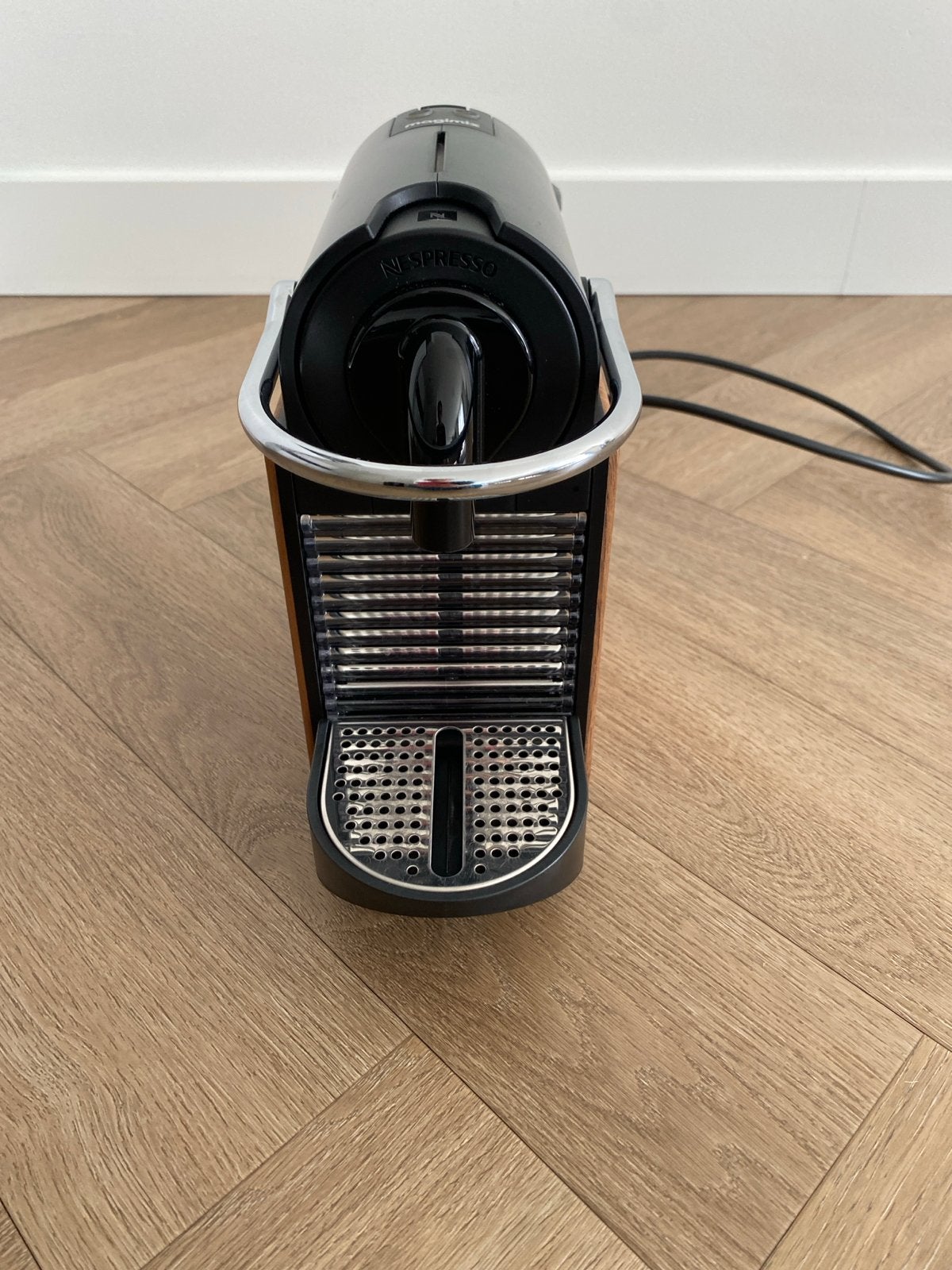 Nespresso Magimix Inissia Koffiecupmachine Zwart/Hout, Witgoed en Apparatuur, Koffiezetapparaten, Gebruikt, Espresso apparaat